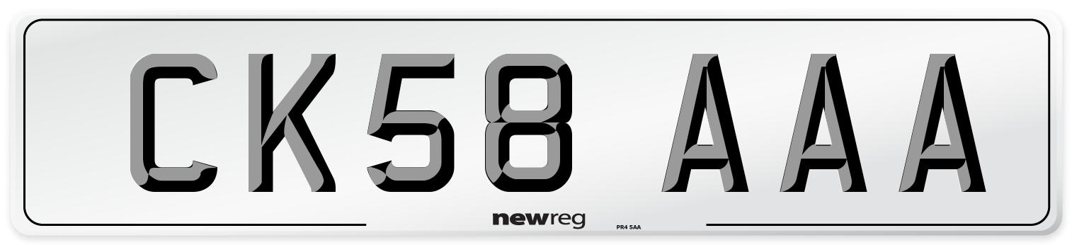 CK58 AAA Number Plate from New Reg
